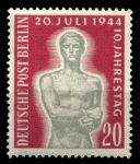Западный Берлин 1954 г. • Mi# 119 • 20 pf. • 10 годовщина заговора против Гитлера • MNH OG VF ( кат.- €8 )