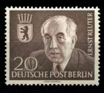 Западный Берлин 1954 г. • Mi# 115 • 20 pf. • Выдающиеся жители Берлина • Эрнст Рейтер • MNH OG VF ( кат.- €15 )