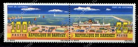 Дагомея 1965 г. • Mi# 256-257 • 25 и 100 fr. • открытие порта Котоноу • полн. серия(пара) • MNH OG VF