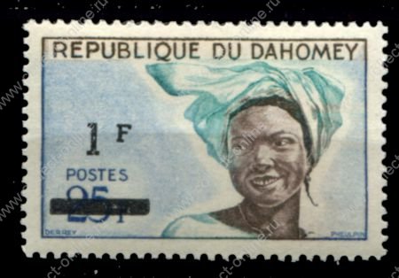 Дагомея 1965 г. • Mi# 264 • 1 на 25 fr. • надпечатка нов. номинала • MNH OG VF