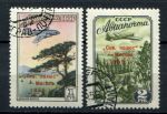 СССР 1955 г. • Сол# 1849-1850 • 1 и 2 руб. • надпечатка "Северный полюс - Москва" • полн. серия • Used(ФГ) OG VF
