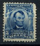 США 1902-1903 гг. • SC# 304 • 5 c. • Авраам Линкольн • стандарт • Used F- ( кат. - $2.50 )