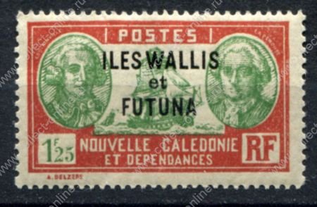 Уоллис и Футуна 1930-1938 гг. • Iv# 59A • 1.25 fr. • надп. на марках Новой Каледонии (осн. выпуск) • MNH OG F-VF