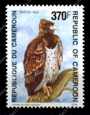 Камерун 1993 г. • Mi# 1202 • 370 fr. • Исчезающие виды фауны • орел • MNH OG VF