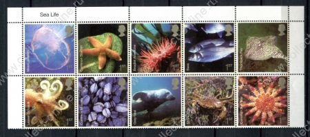 Великобритания 2007 г. • Gb# 2699-2708 • морская фауна • полн. серия • блок 10 марок • MNH OG VF