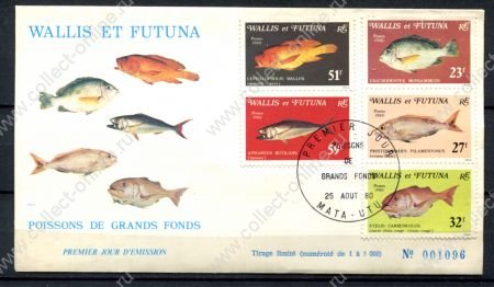 Уоллис и Футуна 1980 г. • Iv# 259-263 • морская фауна, рыбы • полн. серия на КПД • Used VF