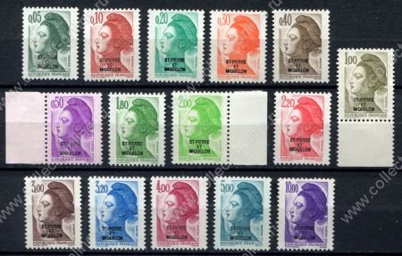 Майотта 1986 • Mi# 523-537 • 0.05 - 10 fr. • Марианна, стандарт • полн. серия • MNH OG VF