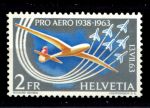Швейцария 1963 г. • Mi# 780 • 2 fr. • 50-летие первого перелета через Альпы • авиапочта • MNH OG VF ( кат. - €5 )