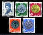 Швейцария 1962 г. • Mi# 751-755 • Старинные швейцарские монеты • полн. серия • MNH OG VF