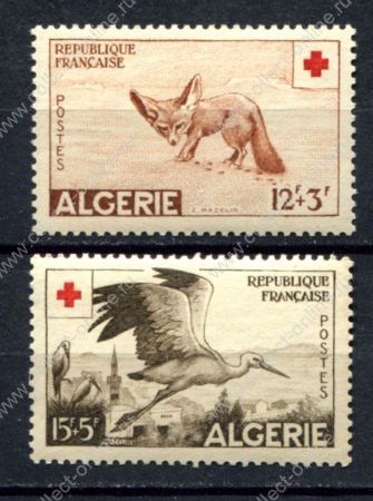 Алжир 1957 г. • Mi# 365-366 • фауна • для Красного Креста • полн. серия • MNH OG VF ( кат. - €16 )