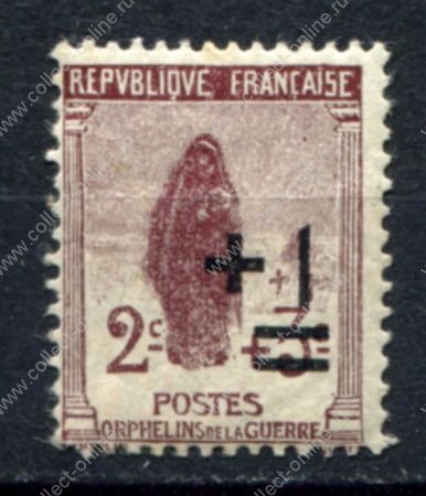 Франция 1922 г. • Iv# 162 • 2 + 1 c. • Для детей-сирот • благотворительный выпуск • MH OG VF