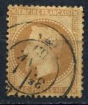 Франция 1863-1870 гг. • Sс# 32 • 10 c. • Император Наполеон III • стандарт • Used VF ( кат.- $8 )