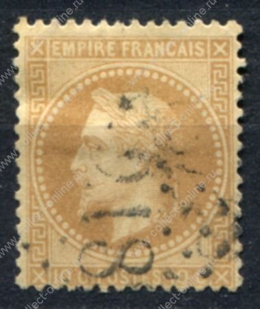 Франция 1863-1870 гг. • Sс# 32 • 10 c. • Император Наполеон III • стандарт • Used VF ( кат.- $8 )