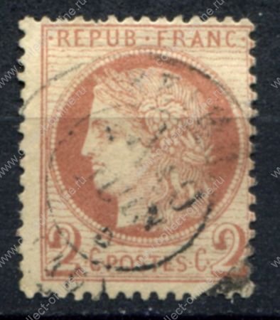 Франция 1870-1873 гг. • Sc# 51 • 2 c. • Церера • стандарт • Used F-VF ( кат.- $14 )