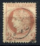 Франция 1870-1873 гг. • Sc# 51 • 2 c. • Церера • стандарт • Used F-VF ( кат.- $14 )