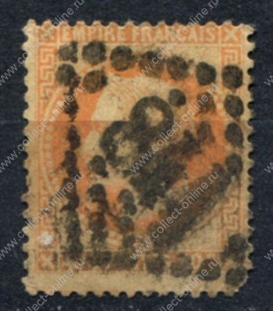 Франция 1863-1870 гг. • Sс# 35 • 40 c. • Император Наполеон III • стандарт • Used F-VF ( кат.- $10 )