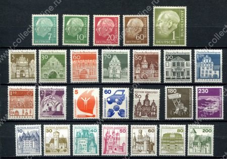 Германия • ФРГ 195х-197х гг. • стандарт • подборка 26 разных марок • MLH OG VF