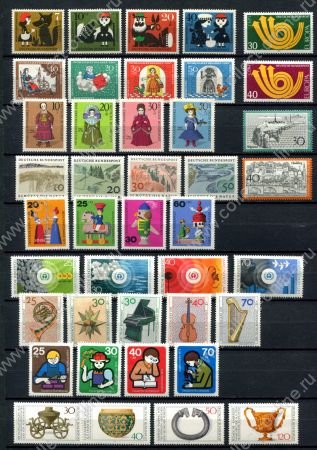 Германия • ФРГ 196х-197х гг. • подборка 11 серий(42 марки) • MLH OG VF