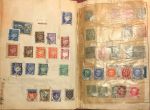 Коллекция 1090 старых, разных! марок (в основном, до 1945 г.) в старинном альбоме-тетради • 7 руб. за марку!
