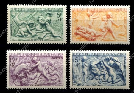 Франция 1949 г. • Iv# 859-862 • Времена года • полн. серия • MH OG VF ( кат. - €8 )