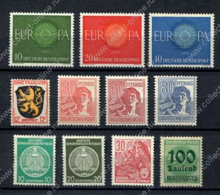 Германия 19х-195х гг • ФРГ, ГДР.. • подборка 11 марок • MNH OG VF