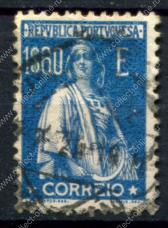 Португалия 1920 г. • Mi# 292 • 1.60 e. • (с именем гравёра) • богиня Церера • стандарт • Used VF ( кат.- € 8 )