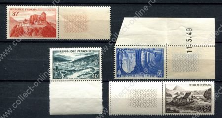 Франция 1949 г. • Iv# 841A-843 • туризм • архитектура Франции • полн. серия поля • MNH OG XF+