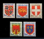 Франция 1949 г. • Iv# 834-838 • гербы регионов • стандарт • полн. серия • MNH OG VF