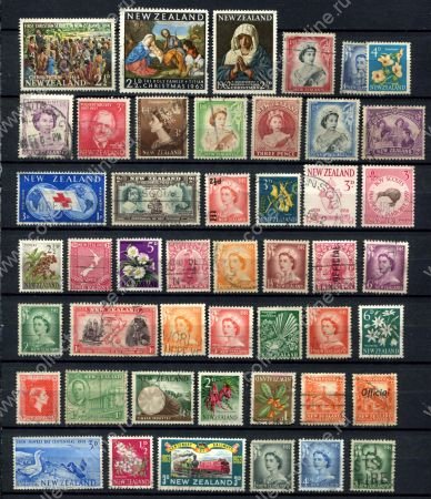 Новая Зеландия 193х-196х гг. • подборка 47 разных марок • Used VF