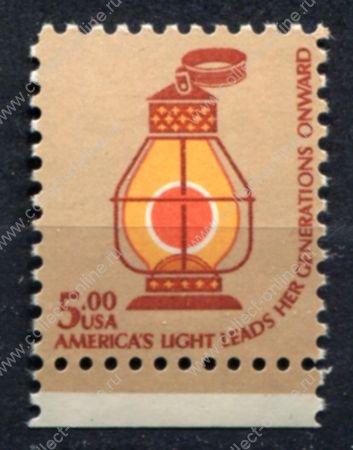 США 1975-1981 гг. • Sc# 1612 • $5 • артефакты • стандарт концовка • MNH OG XF