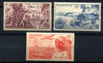 Гваделупа 1947 г. • Iv# A13-15 • 50 - 200 fr. • авиапочта • полн. серия • MNH OG VF