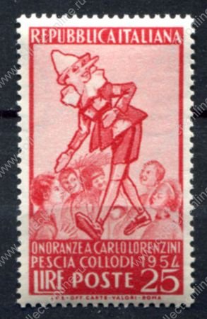 Италия 1954 г. • Mi# 919 • 25 L. • Карло Лоринзини • Пиноккио • MLH OG VF