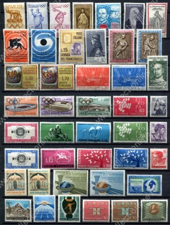 Италия 1960-1963 гг. • лот 45 разных марок • коммеморатив+стандарт • MLH OG VF