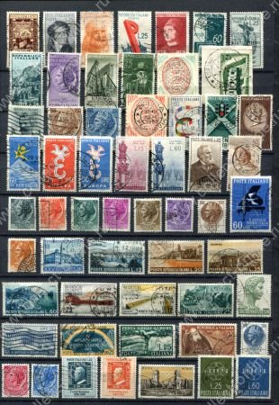 Италия 1949-1958 гг. • лот 57 разных марок • коммеморатив+стандарт • Used VF