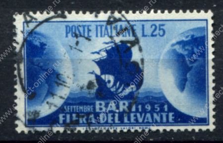 Италия 1951 г. • Mi# 843 • 20 L. • Выставка стран Леванта в Бари • Used VF
