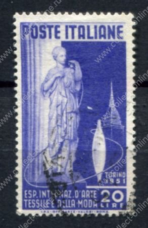 Италия 1951 г. • Mi# 832 • 20 L. • международная текстильная выставка • Used VF