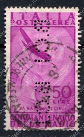 Италия 1947 г. • Mi# 737 • 50 L. • 50-летие радио • авиапочта • Used VF