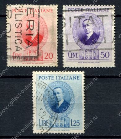 Италия 1938 г. • Mi# 601-603 • 20 c. - 1.25 L. • Гульельмо Маркони • полн. серия • Used F-VF • ( кат.- $7 )