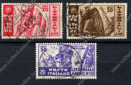 Италия 1935 г. • Sc# 342-344 • 10 - 50 c. • Универсиада • полн. серия • Used VF