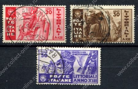 Италия 1935 г. • Sc# 342-344 • 10 - 50 c. • Универсиада • полн. серия • Used VF