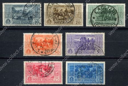 Италия 1932 г. • Mi# 391-397 • 10 c. - 1.25 L. • Джузеппе Гарибальди • 50 лет со дня смери • Used VF+ ( кат.- $20+ )