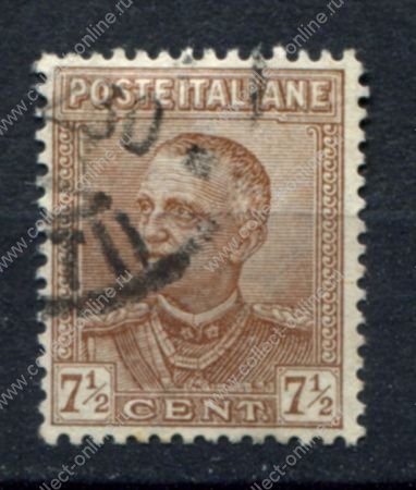 Италия 1928-1929 гг. • Sc# 197 • 7½ c. • Король Виктор Эммануил III • стандарт • Used VF