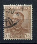 Италия 1928-1929 гг. • Sc# 197 • 7½ c. • Король Виктор Эммануил III • стандарт • Used VF