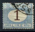 Италия 1870-1925 гг.(1874) • Sc# J13 • 1 L. • коричн. цифры(1-й выпуск) • служебный выпуск • Used F-VF ( кат.- $8 )
