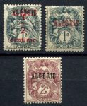 Алжир 1924-1925 гг. • Iv# 1-3 • ½ - 2 c. • надпечатка на м. Франции • стандарт • MLH OG VF
