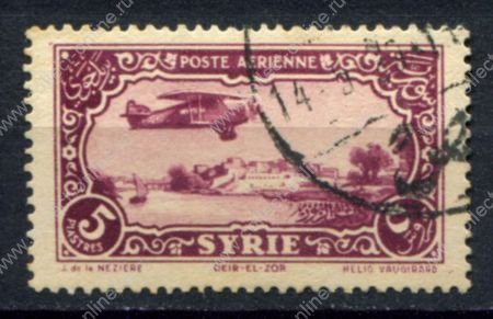 Сирия 1931-1933 гг. • Iv# A54 • 5 pi. • самолет над страной • авиапочта • Used VF