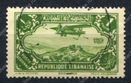 Ливан 1930-1931 гг. • Iv# A40 • 1 pi. • самолет над городом • авиапочта • Used VF