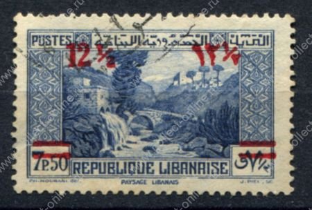 Ливан 1938-1942 гг. • Iv# 163 • 12.50 pi./7.50 • надпечатка нов. номинала • мост • Used VF