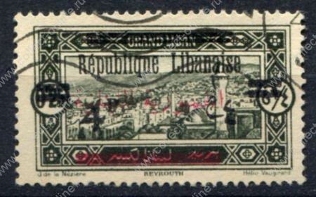 Ливан 1928-1929 гг. • Iv# 119 • 4 pi./0.25 • надпечатка нов. номинала • Used VF