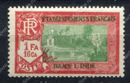 Французская Индия 1929 г. • Iv# 98 • 1 fa. 16 ca. • храм  Манакула Винегар • MNH OG VF